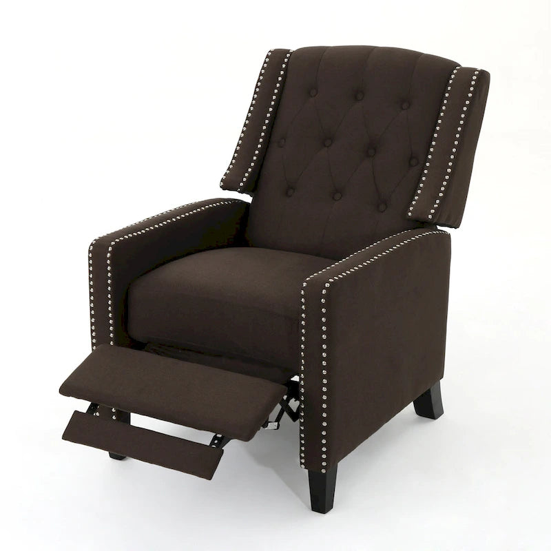 Klasické látkové křeslo s opěradlem a funkcí polohování