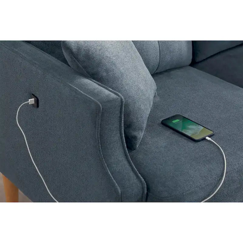 Vodotěsná látková třímístná pohovka s nabíjecím USB portem