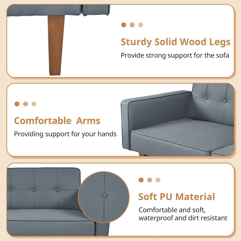 Futon rozkládací pohovka, paměťová pěna, gauč, rozkládací denní postel, skládací konvertibilní pohovka pro dva