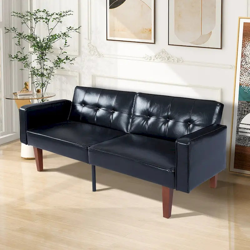 Futon rozkládací pohovka, paměťová pěna, gauč, rozkládací denní postel, skládací konvertibilní pohovka pro dva
