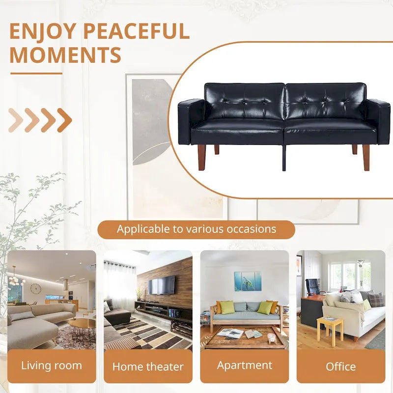 Futon rozkládací pohovka, paměťová pěna, gauč, rozkládací denní postel, skládací konvertibilní pohovka pro dva