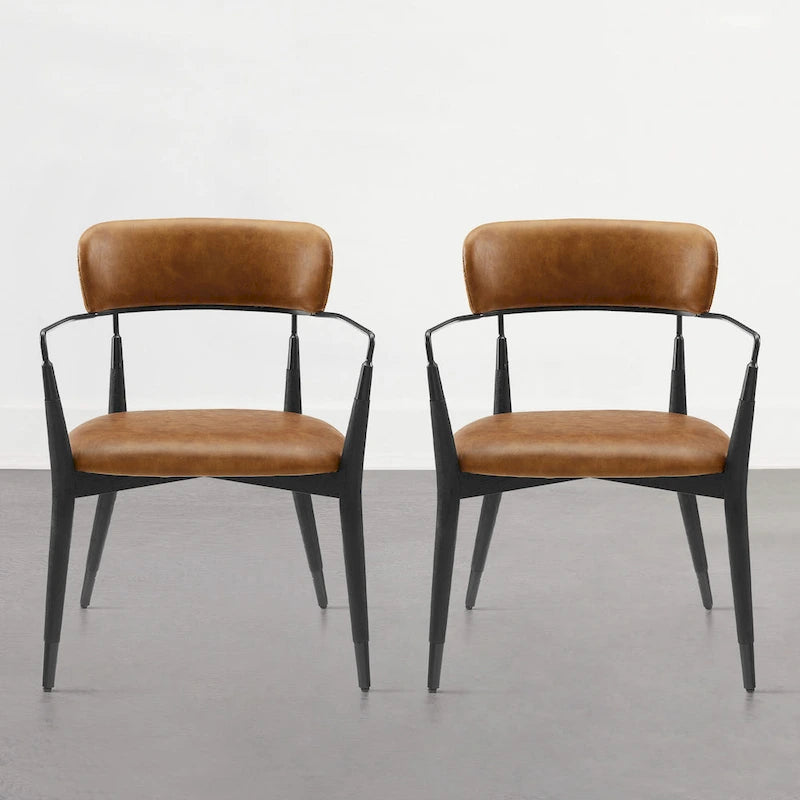 Jídelní židle Mid-Century z masivního dřeva (2 kusy)