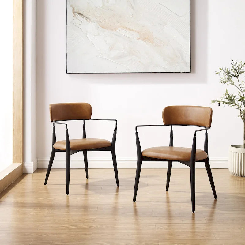 Jídelní židle Mid-Century z masivního dřeva (2 kusy)