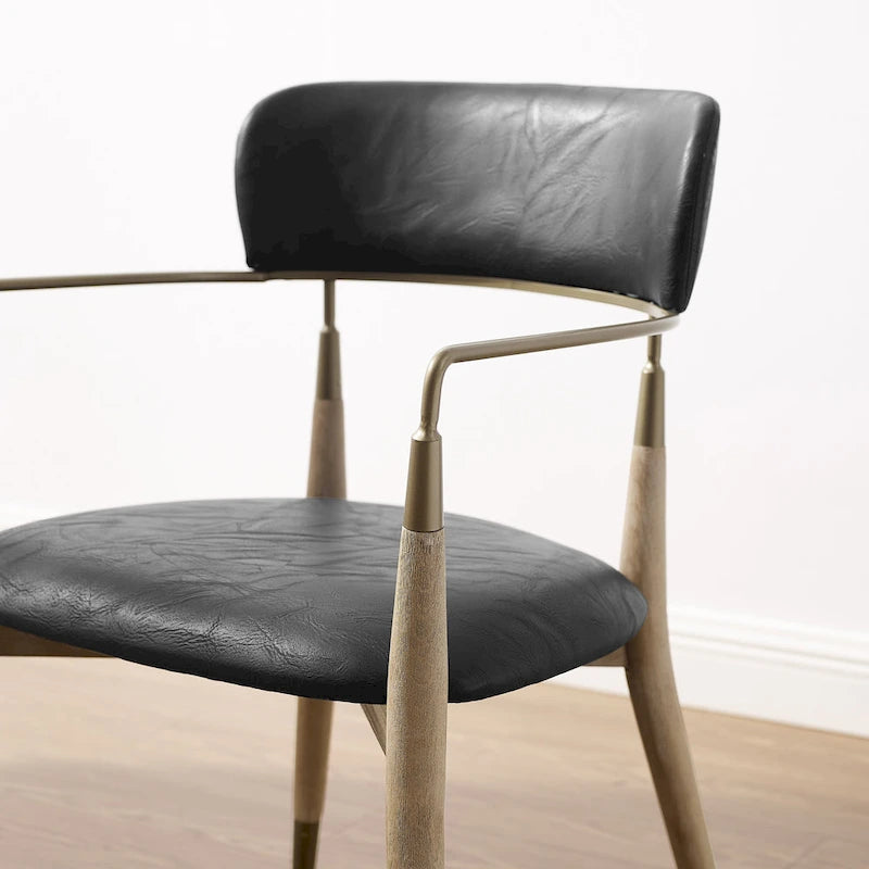 Jídelní židle Mid-Century z masivního dřeva (2 kusy)