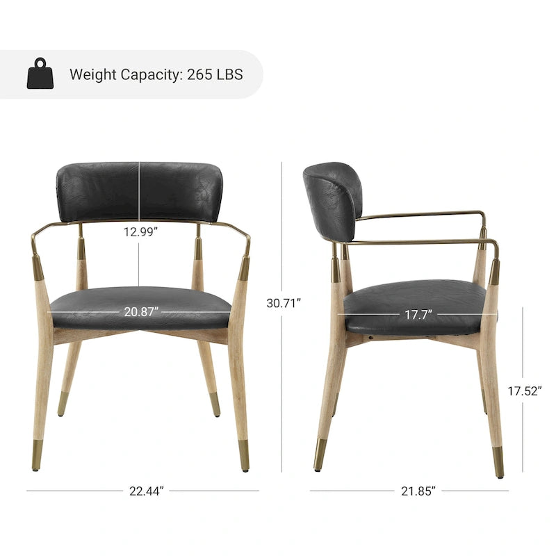 Jídelní židle Mid-Century z masivního dřeva (2 kusy)