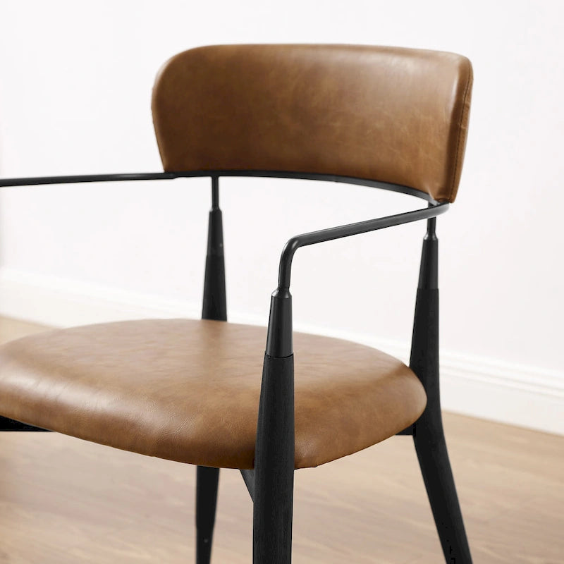 Jídelní židle Mid-Century z masivního dřeva (2 kusy)