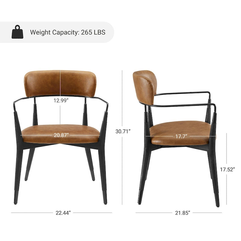 Jídelní židle Mid-Century z masivního dřeva (2 kusy)