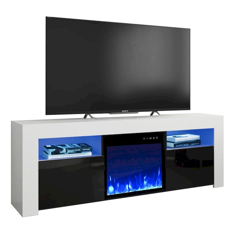 58palcová TV konzole s elektrickým krbem
