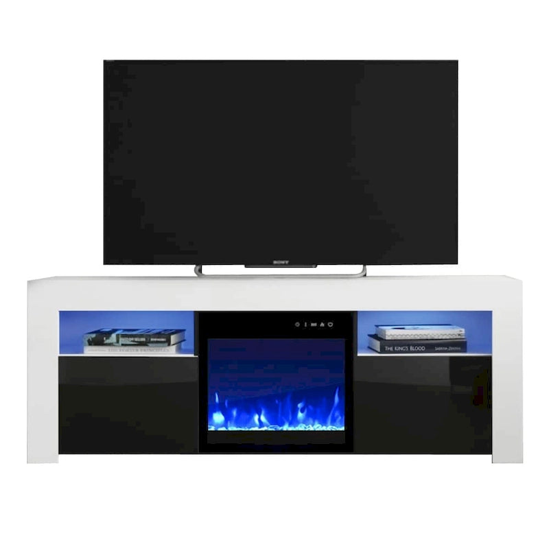 58palcová TV konzole s elektrickým krbem