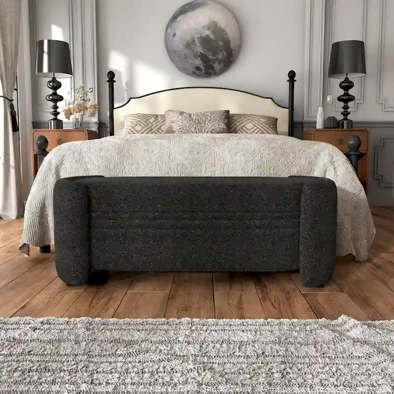 Současná úložná lavice Boucle do ložnice