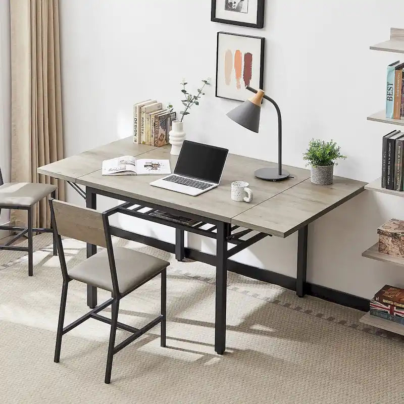 Moderní industriální rozkládací jídelní stůl 63,2 s deskou na pantech, pro 6 osob