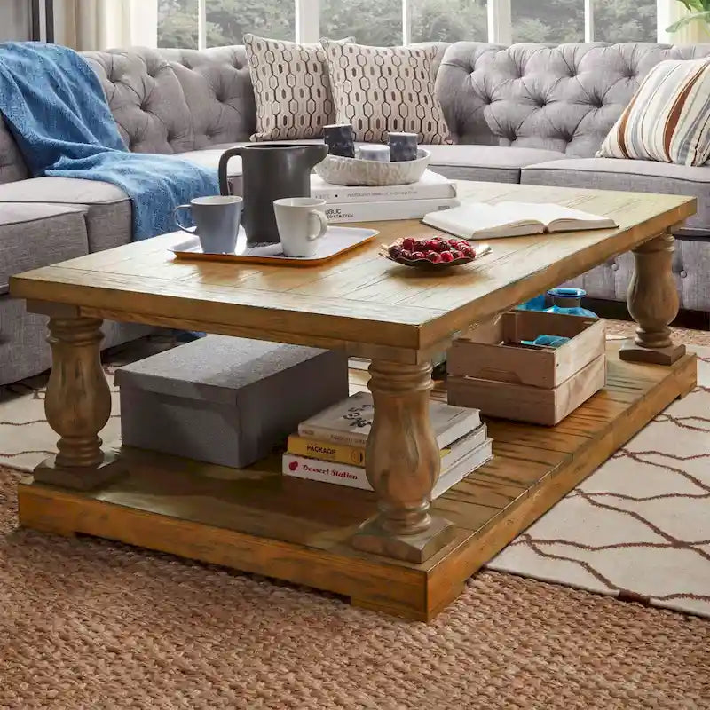 Edmaire Light Natural Baluster 55-inch Coffee Table by iNSPIRE Q Artisan