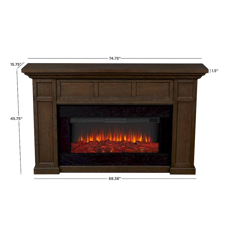75" elektrický krb na šířku ve stylu moderního statku