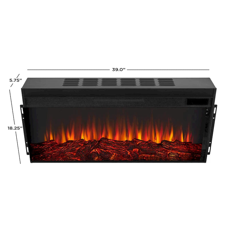 75" elektrický krb na šířku ve stylu moderního statku