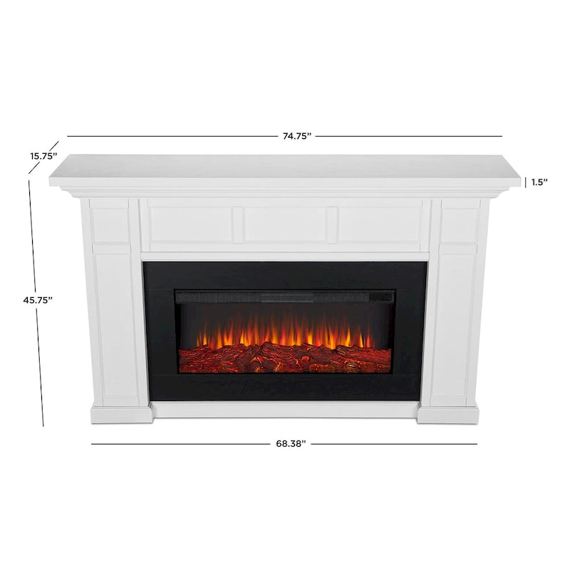 75" elektrický krb na šířku ve stylu moderního statku