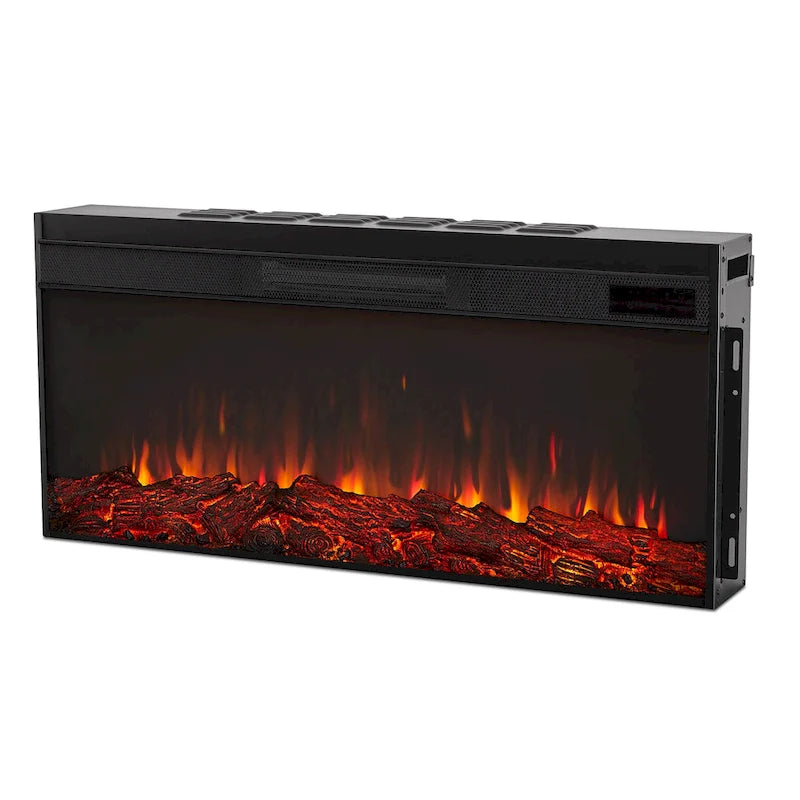 75" elektrický krb na šířku ve stylu moderního statku
