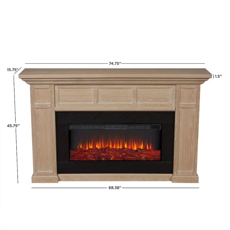 75" elektrický krb na šířku ve stylu moderního statku