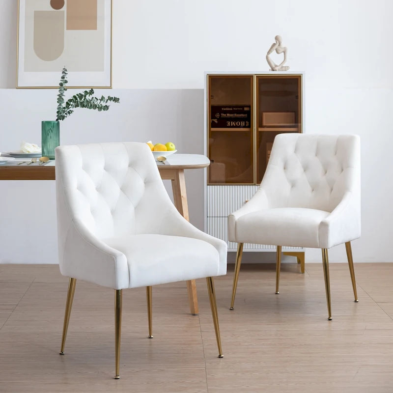 Sametová jídelní židle ve stylu Mid-Century Modern, čalouněná židle Parsons, sada 2 kusů