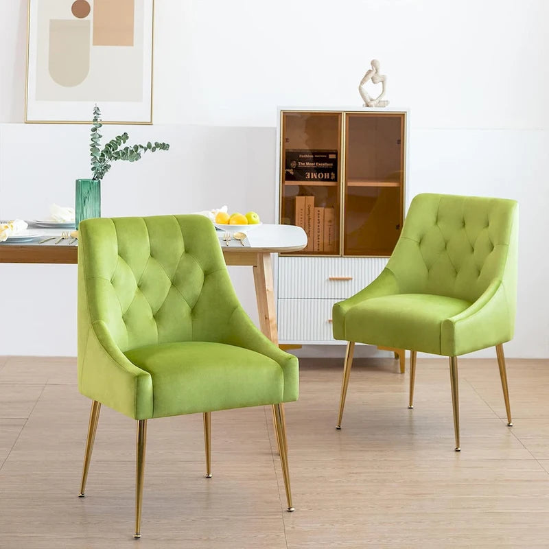 Sametová jídelní židle ve stylu Mid-Century Modern, čalouněná židle Parsons, sada 2 kusů