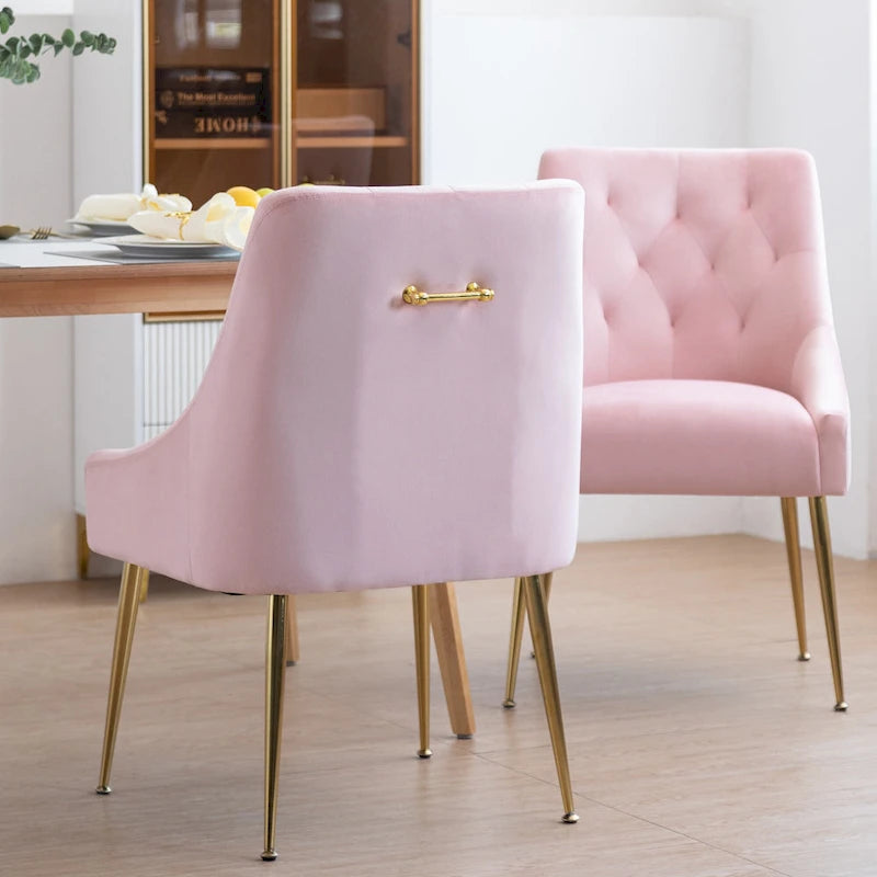 Sametová jídelní židle ve stylu Mid-Century Modern, čalouněná židle Parsons, sada 2 kusů
