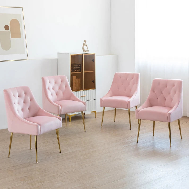Sametová jídelní židle ve stylu Mid-Century Modern, čalouněná židle Parsons, sada 2 kusů