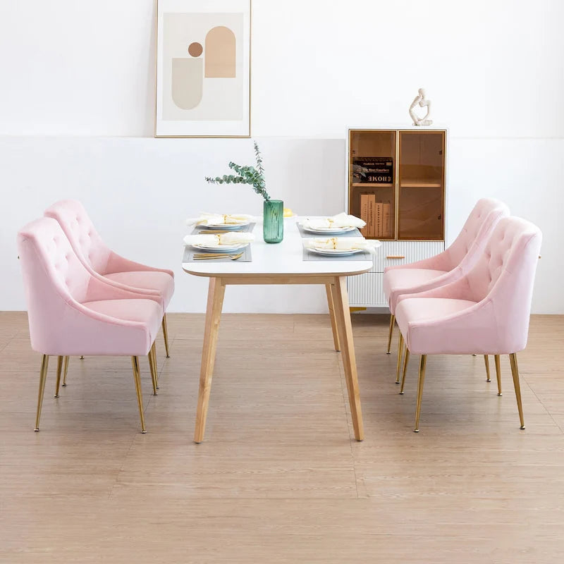 Sametová jídelní židle ve stylu Mid-Century Modern, čalouněná židle Parsons, sada 2 kusů