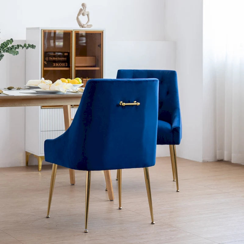 Sametová jídelní židle ve stylu Mid-Century Modern, čalouněná židle Parsons, sada 2 kusů