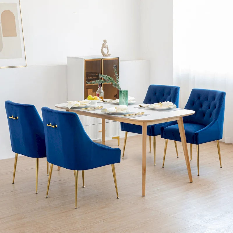 Sametová jídelní židle ve stylu Mid-Century Modern, čalouněná židle Parsons, sada 2 kusů