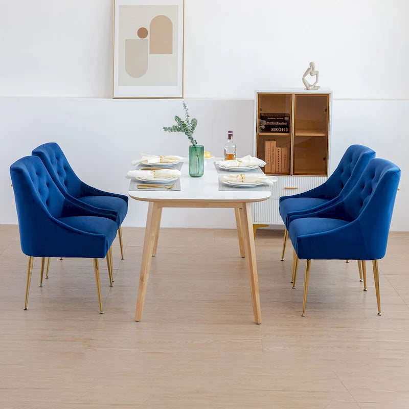 Sametová jídelní židle ve stylu Mid-Century Modern, čalouněná židle Parsons, sada 2 kusů