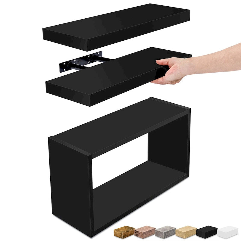 Plovoucí nástěnné police – sada 3 kusů – 40,6D x 14Š x 19,7V