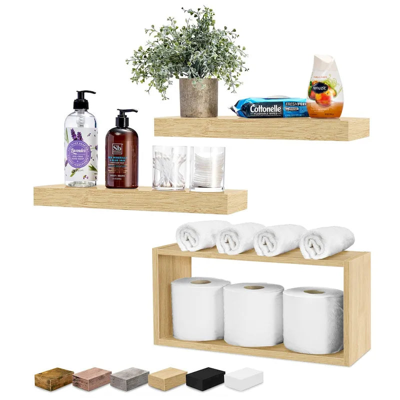 Plovoucí nástěnné police – sada 3 kusů – 40,6D x 14Š x 19,7V