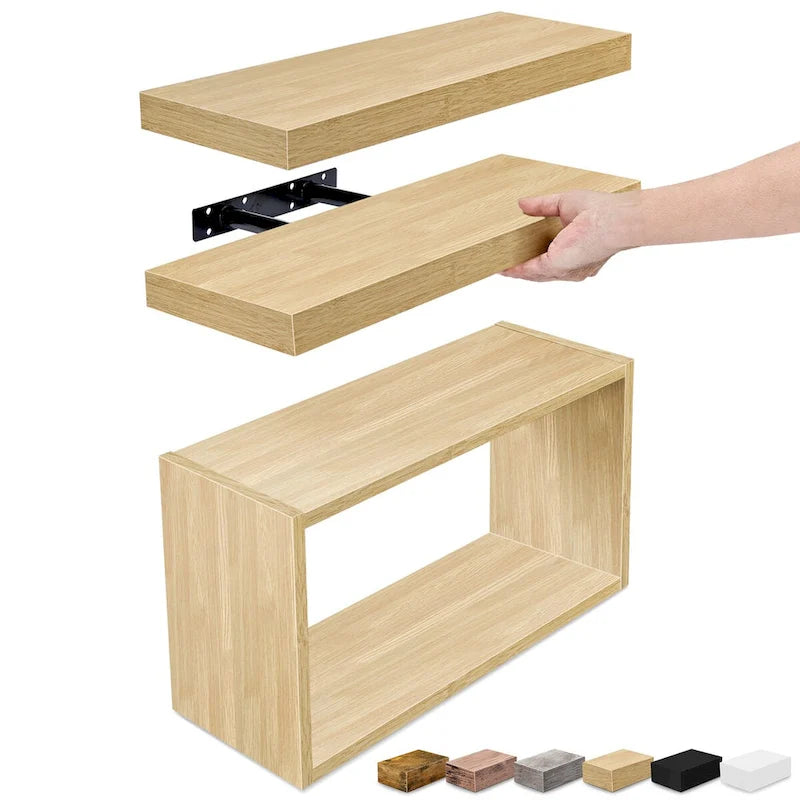 Plovoucí nástěnné police – sada 3 kusů – 40,6D x 14Š x 19,7V