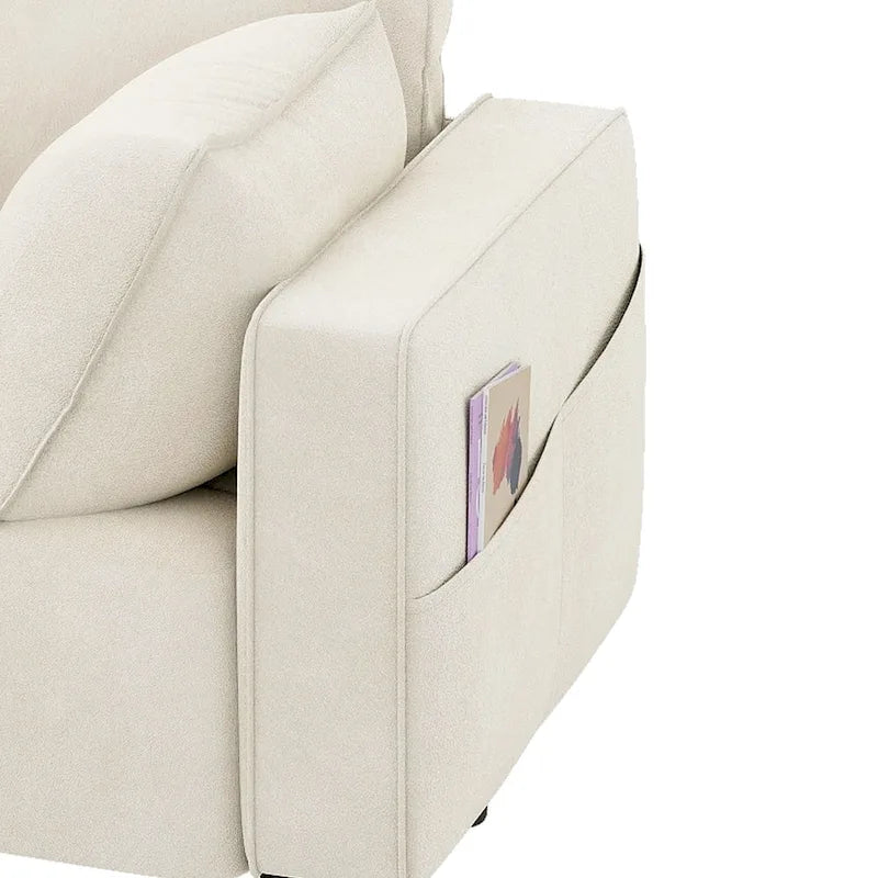 56palcová sametová pohovka Loveseat s úložným bočním kapsou
