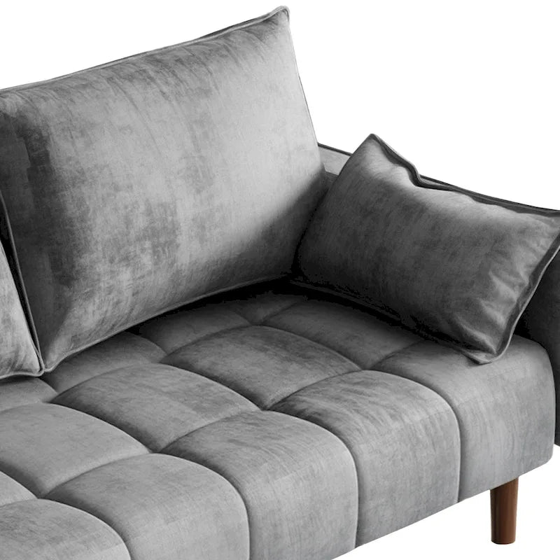 56palcová sametová pohovka Loveseat s úložným bočním kapsou