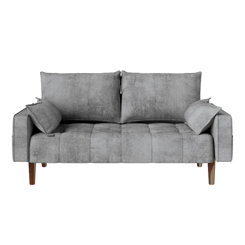 56palcová sametová pohovka Loveseat s úložným bočním kapsou